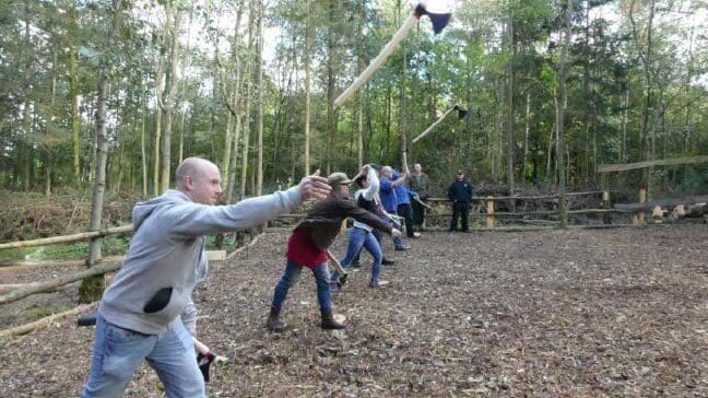 country pursuit hatchet throwing activity